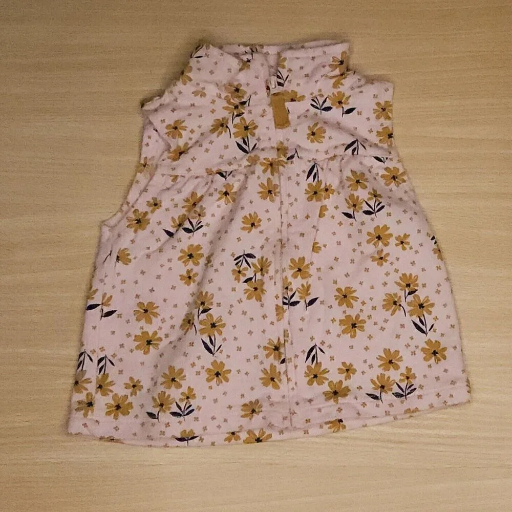 Carter's Infant Girls Pink Floral Sweatshirt Vest 9 Months